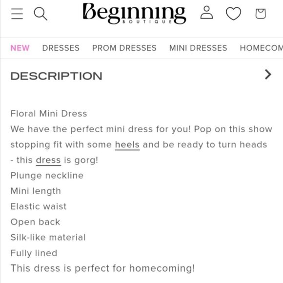 New‎ Beginning Boutique Genovia Floral Mini Dress Women's 8 Pink Green Yellow - Picture 15 of 16